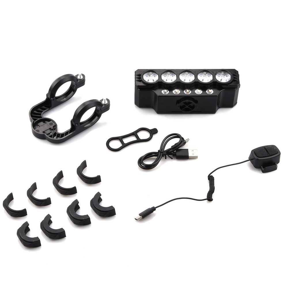 Waterproof Bike Light Solar Charging Bicycle Front Headlight 2 Lighting Modes