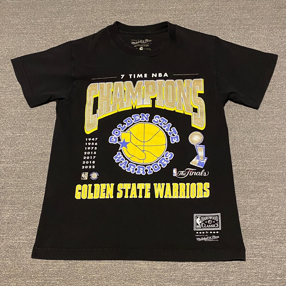 Mitchell & Ness Shirt Mens Small Black Golden State Warriors Champions NBA