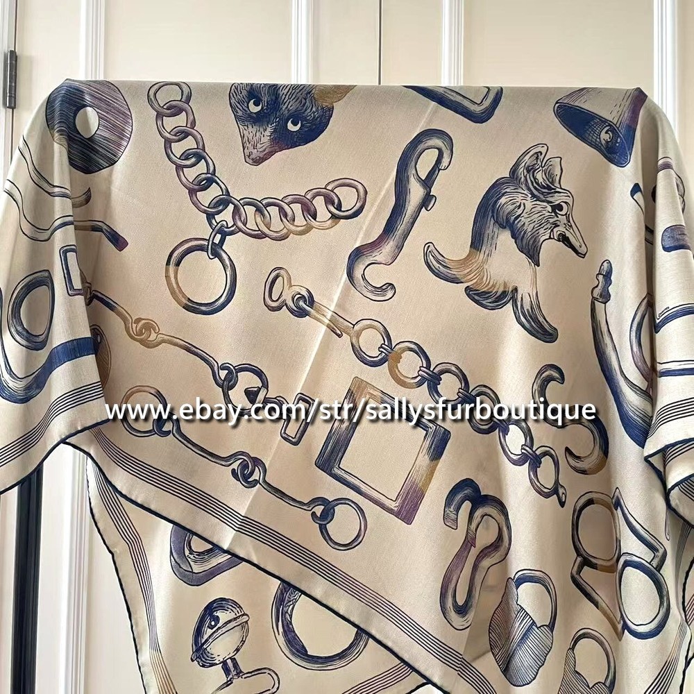 70% Cashmere 30% Silk Saddle Print Double Face Shawl Wrap Scarf 53