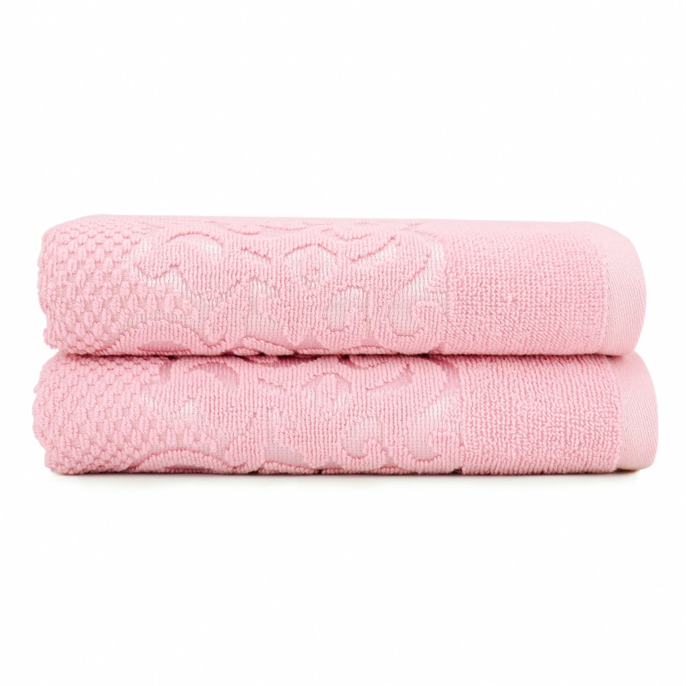EastN Blue Galata 2-Pack Turkish Cotton Hand Towels Rose 20x30