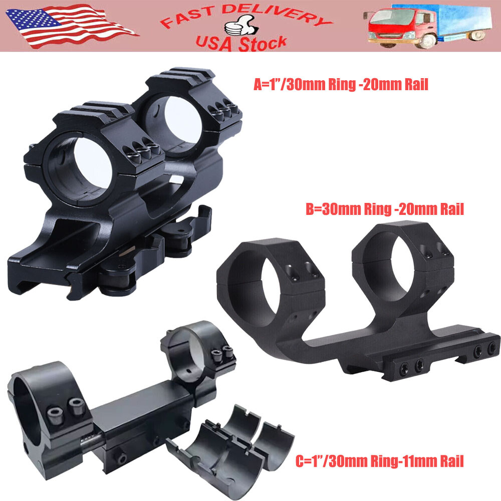 Quick Release Zero Recoil 1 Inch 30mm Cantilever Rings for 11mm 20mm Rails