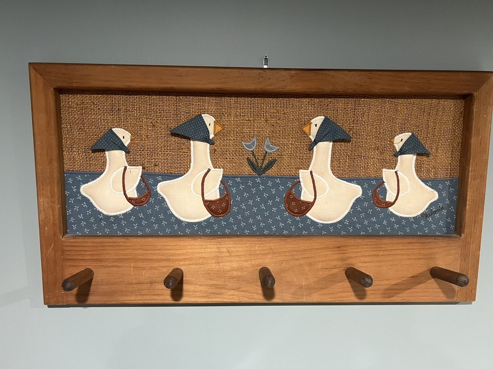 Charming Handmade Geese Folk Art Decoration