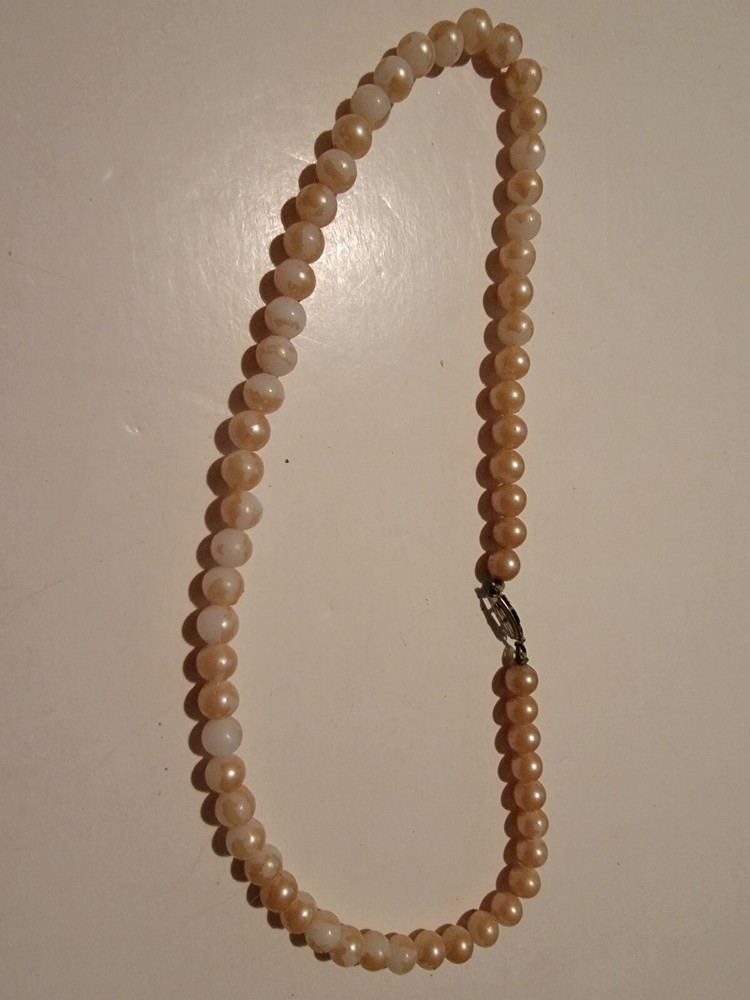 50s/60s Faux Pearl Necklace Vintage Pink Mcm Vtg