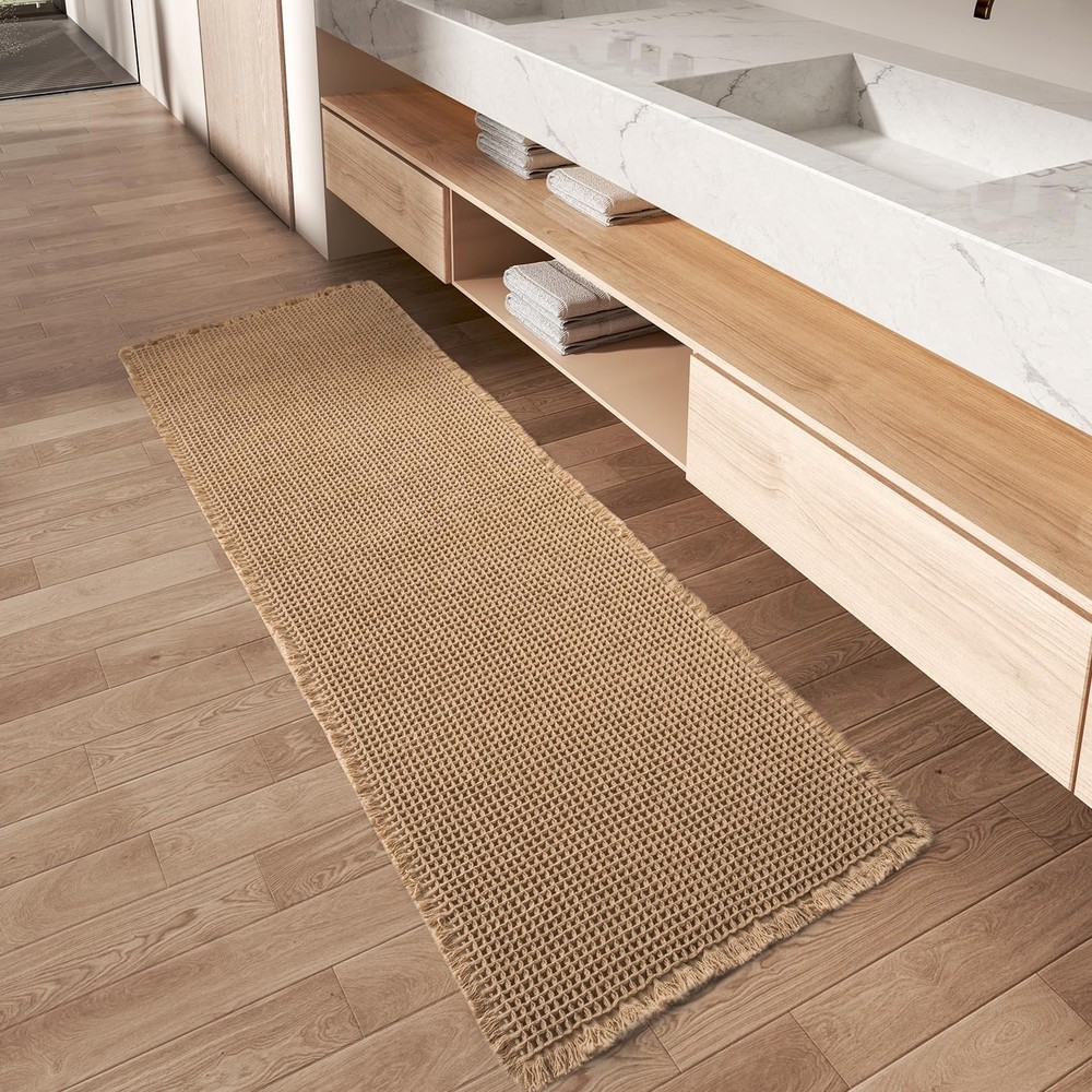 Upgraded Non-Slip Super Absorbent Waffle Runner Bath Rug for Bathroom
