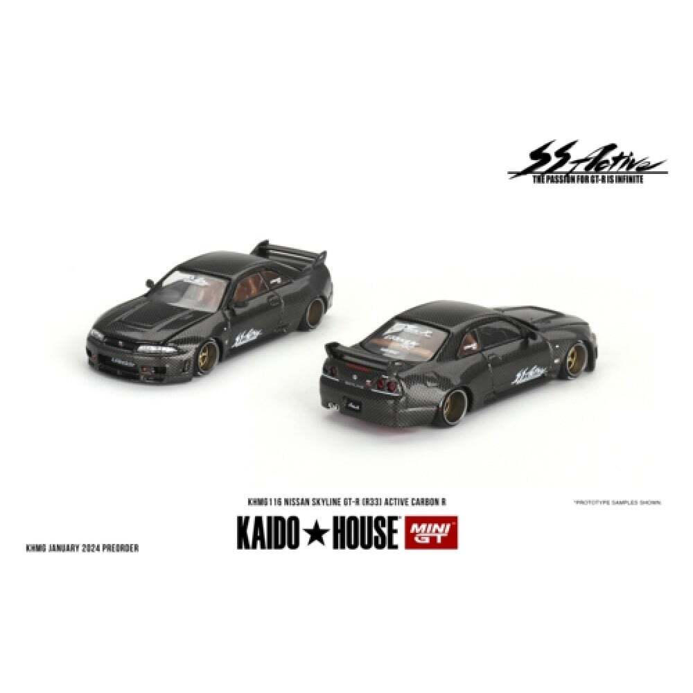 MGTKHMG116 1/64 Nissan Skyline GT-R R33 Active Carbon Diecast Model