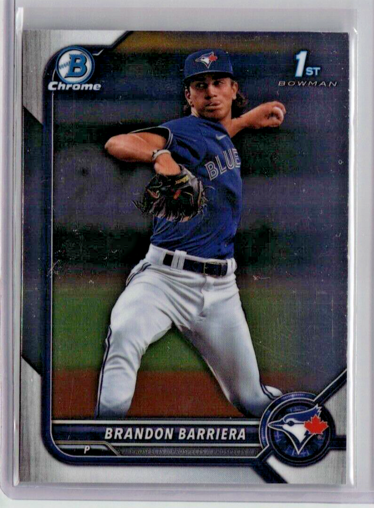 BRANDON BARRIERA ROOKIE 1ST BOWMAN CHROME RC #BDC-21 2022 MLB TORONTO BLUE JAYS