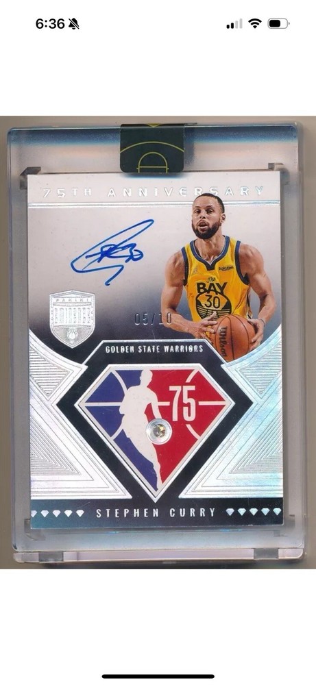 STEPHEN CURRY 2021/22 PANINI EMINENCE 75TH ANNIVERSARY DIAMOND AUTO SP #05/10