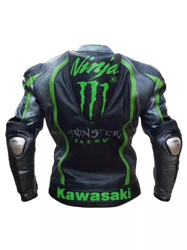 Kawasaki Motorbike Racing Biker Leather Jacket Cowhide