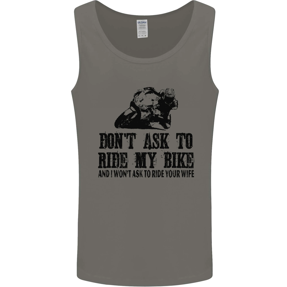 Ask to Ride My Biker Motorbike Motorcycle Mens Vest Tank Top