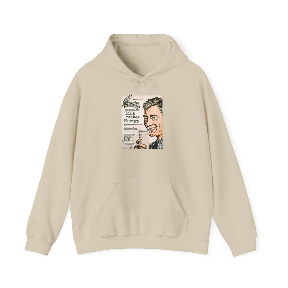 Retro Milk Energy Graphic Hoodie Unisex Heavy Blend Hooded Sweatshirt
