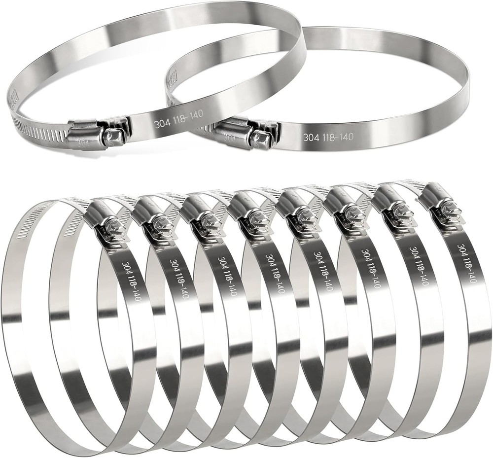 10 Pack 7 Inch Hose Clamps Stainless Steel 7