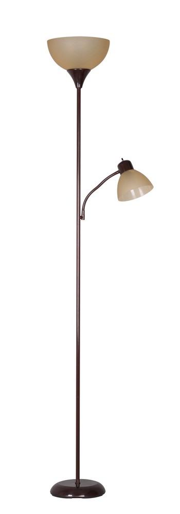 Mainstays 72-Inch Modern Brown Floor Lamp with Adjustable Reading Light  