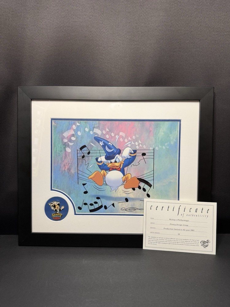 Disney Donald Duck 2003 Mickey Philharmagic Framed Art Pin Vintage Collectible