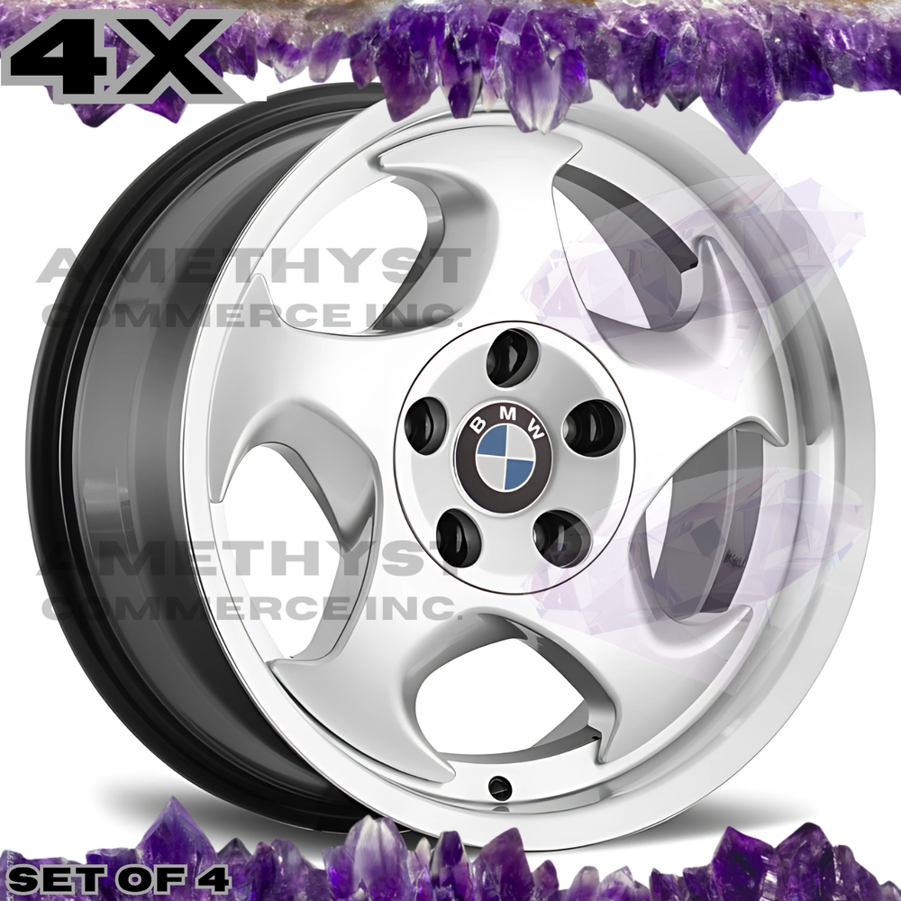 Set of 4 Staggered 17in BML Wheels 9.0J Silver 5-120 ET22 CB72