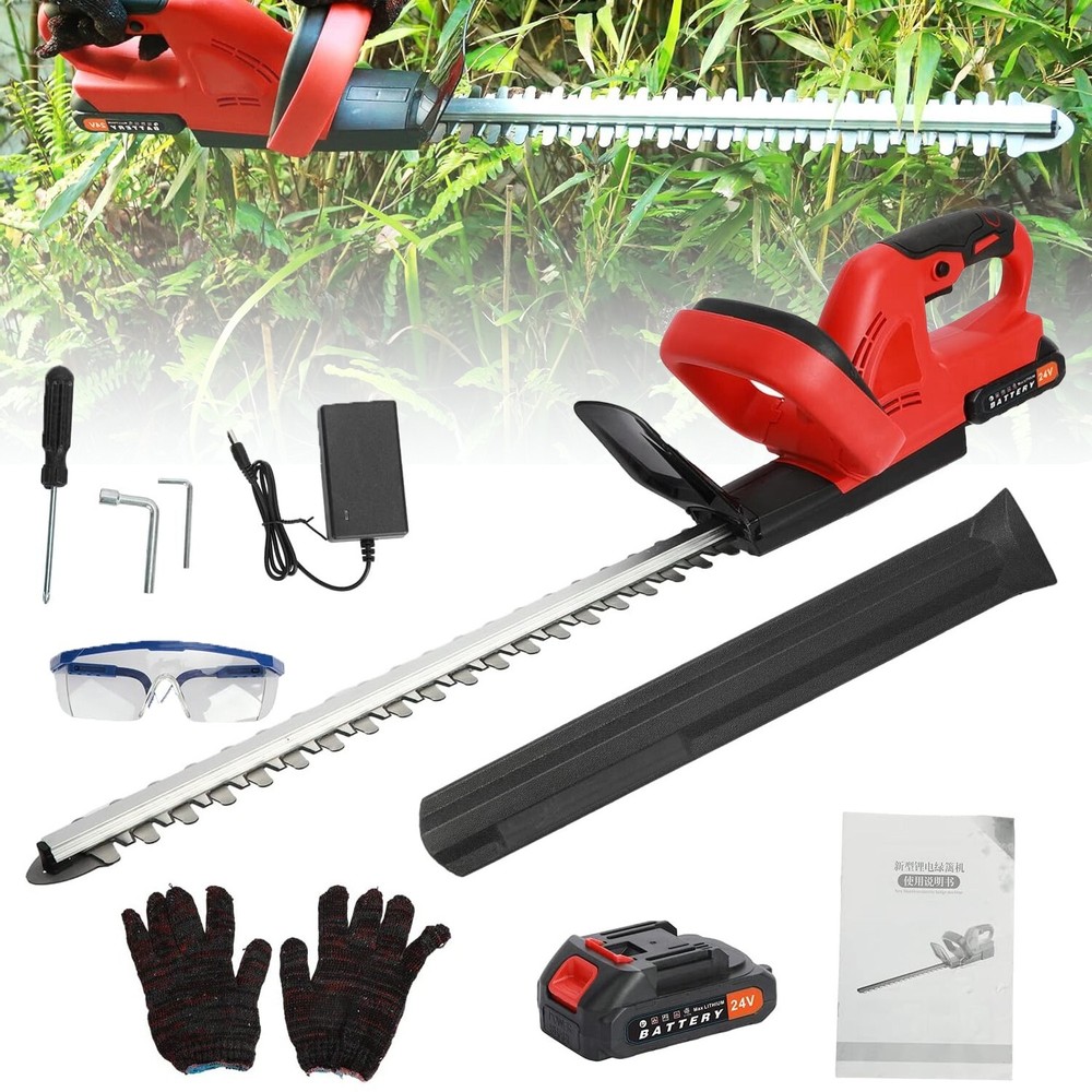22V Cordless 22-Inch Hedge Trimmer with 24V Battery & Lightweight Design  