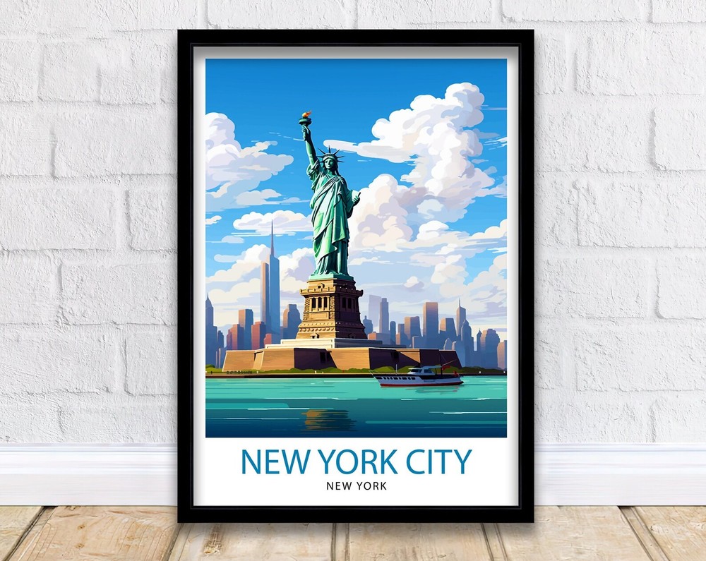New York City Travel Print New York Wall Art Nyc Illustration Travel Poster