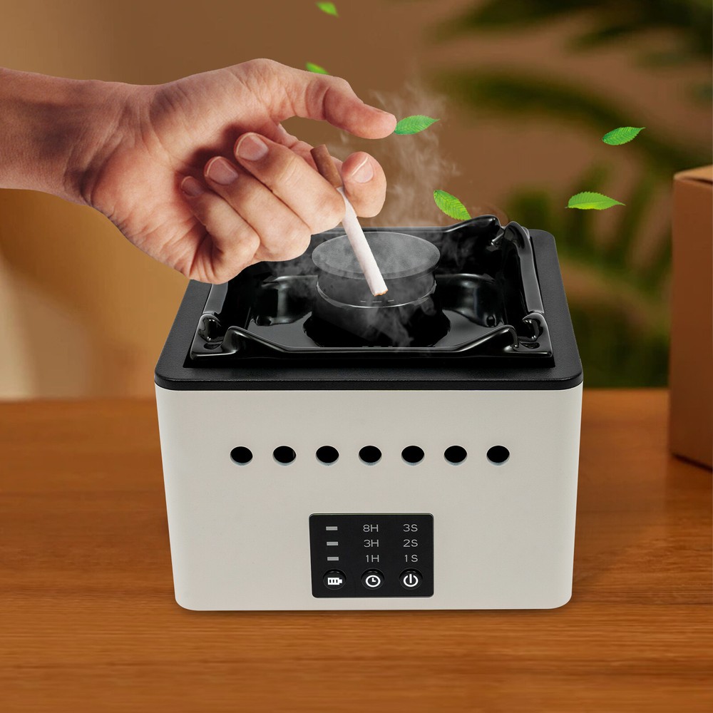 Black 2 in 1 Multifunctional Smokeless Ashtray,Purifier Ashtrays with Filter NEW
