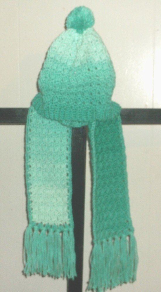 Handmade Crochet Scarf and Hat Set for Teens