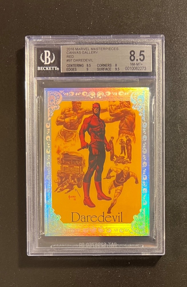 2016 Marvel Masterpieces Red / Rainbow Gallery Card #97 DAREDEVIL /25 BGS 8.5