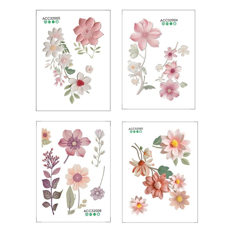 Flower Pattern Wall Decal Switches Sticker Easy to Apply and Remove for Any Room