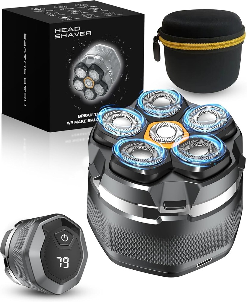 Portable Waterproof 6D Shaver with USB-C Charging for Travel and Home Use