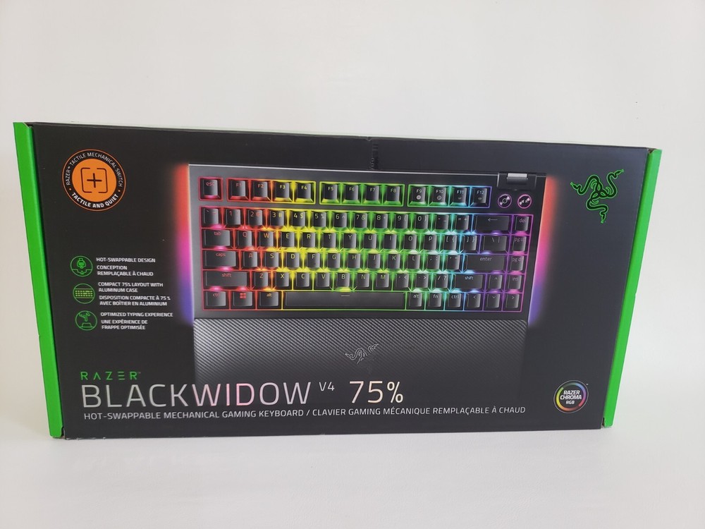 Razer BlackWidow V4 75% Mechanical Gaming Keyboard - Black New Sealed