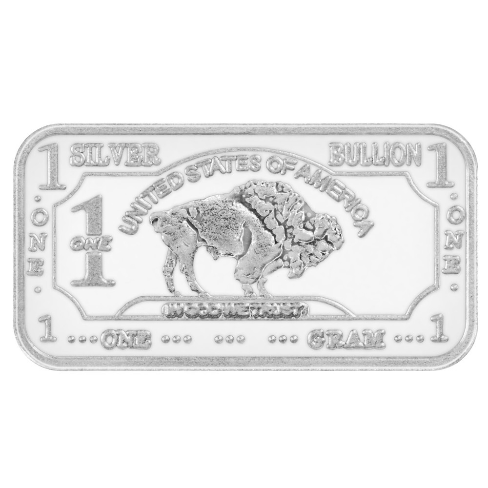 Lot of 100x 1g .999 Fine Silver Buffalo Bars