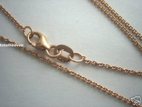 Solid 18K Pink Rose Gold Chain 16