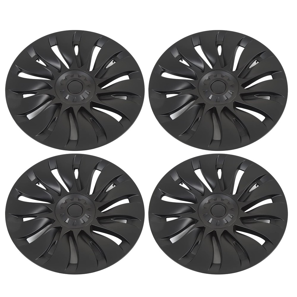 Wheel Hub Cap Trim Matte Black Wheel Full Wrap Rim 4pcs 19 Inch High Strength...