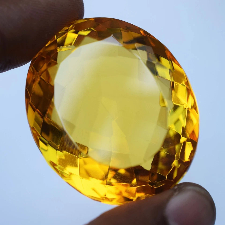 Huge 200 Ct Flawless Yellow Orange Topaz Oval Cut Certified Loose Gemstone