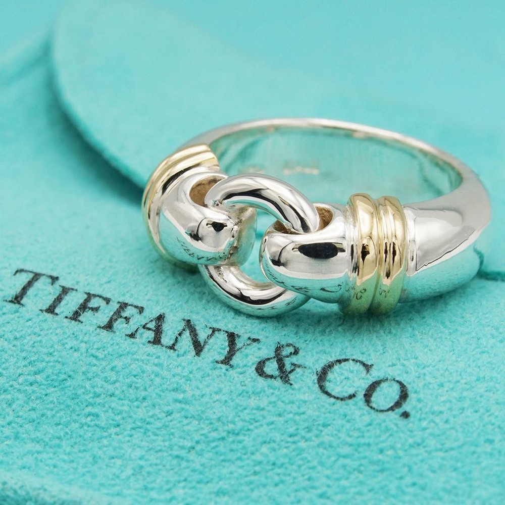 Tiffany & Co Vintage K18 Silver Old Circle Combi No 14 Jewelry