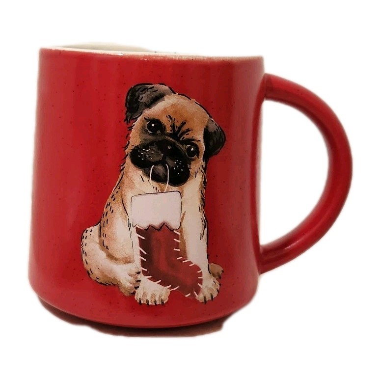 Cute Pug Mug for Coffee Tea Hot Chocolate with Funny Furry & Bright Design  