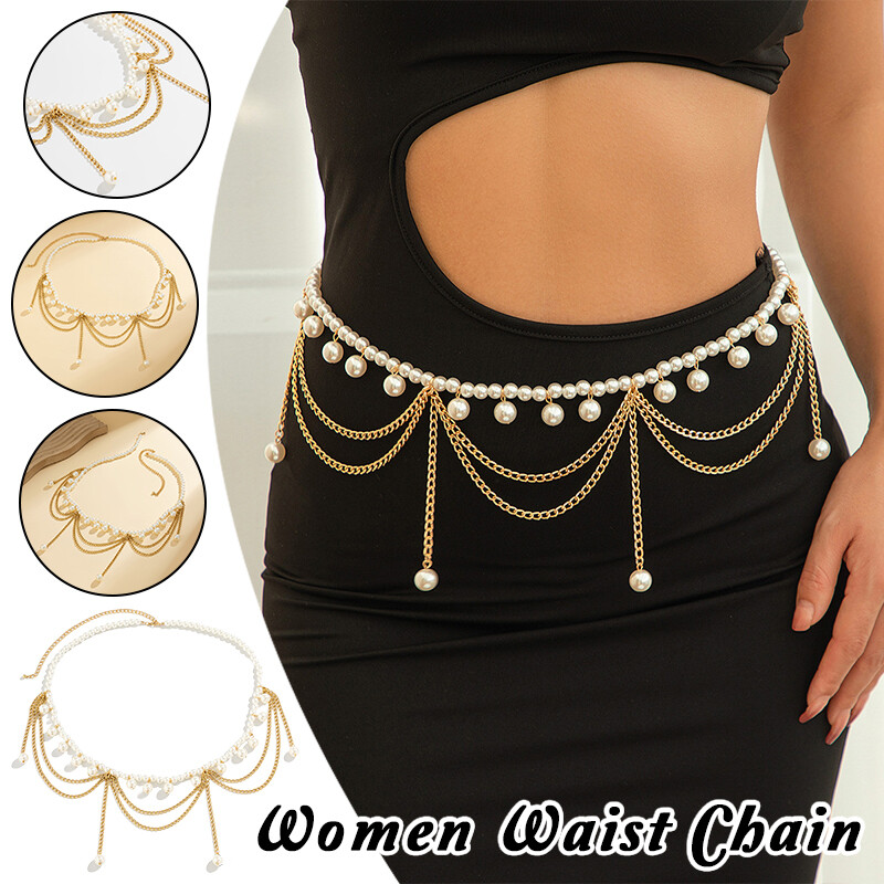1pc Multi Layer Pearl Waistband Body Chain Waist Belly Women Bikini Belt Beach