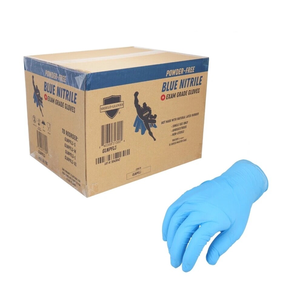 48,000 Bulk Nitrile Blue Industrial XL Cleaning Gloves 3 Mil Powder-Free Disposable  