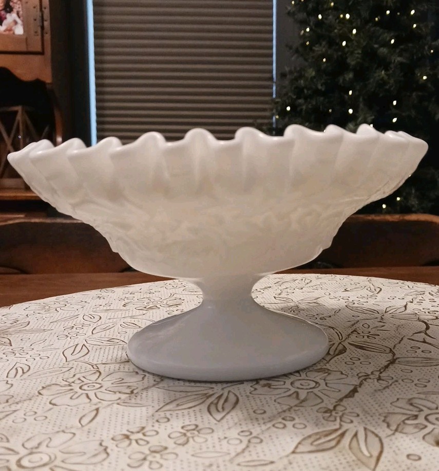 Vintage Westmoreland Ruffled Glass Compote Dish