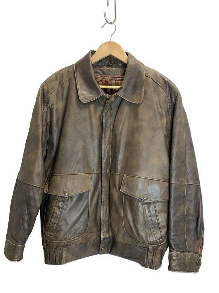 Leather Jacket Blouson/-/Sheep Leather/Brw/Plain 3406