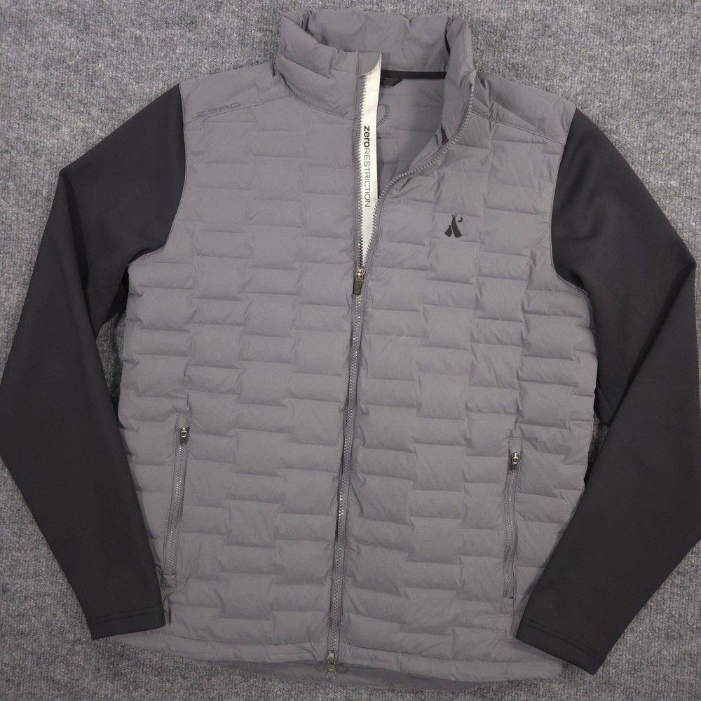 Zero Restriction Future Jacket Mens M Gray Down Puffer Hybrid Performance Golf