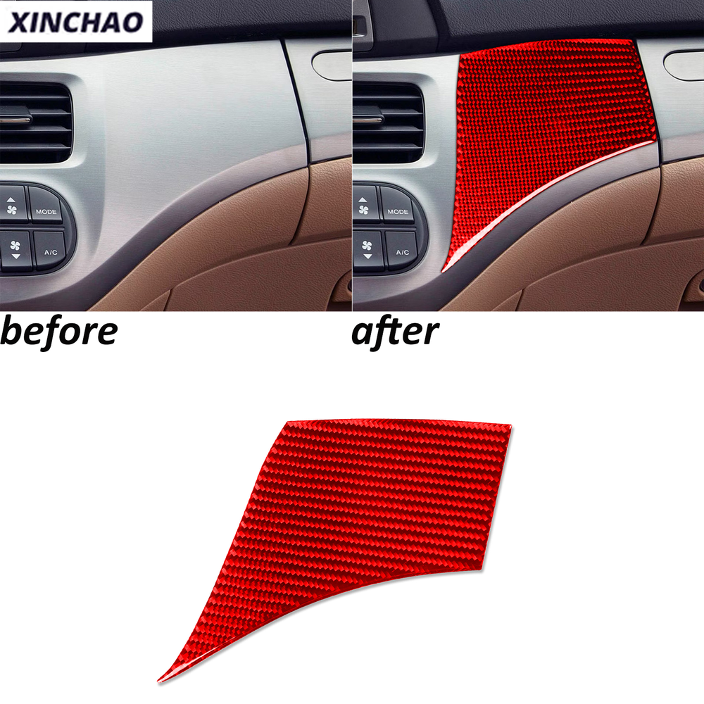 Red Carbon Fiber Console Air Vent Outlet Side Panel Trim For Honda Odyssey 05-10