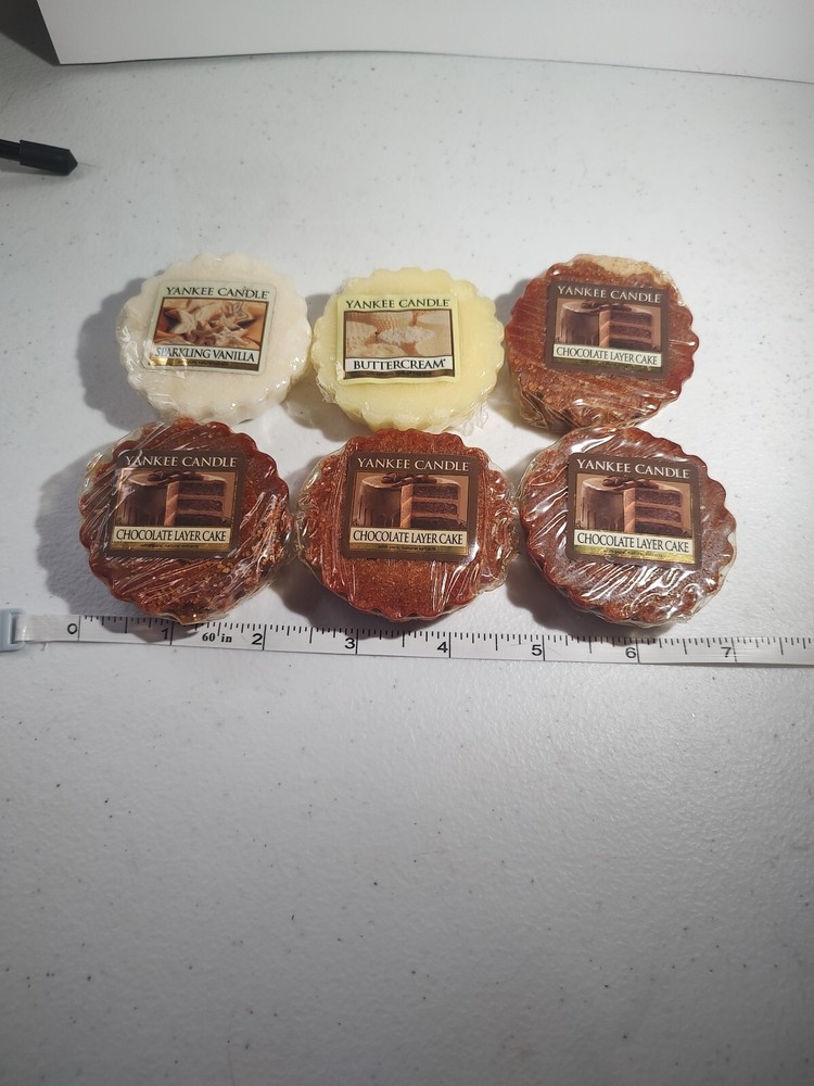 Yankee Candle 6 Wax Melts Chocolate Layer Cake, Buttercream, Sparkling Vanilla