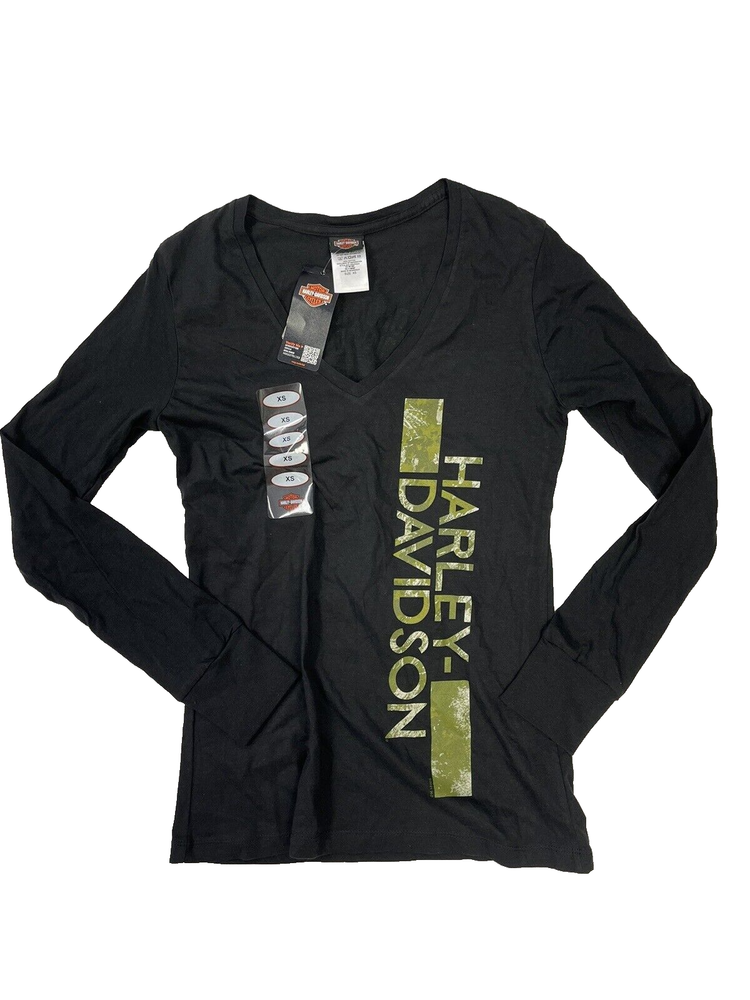Harley-Davidson Women’s Black Long Sleeve T-Shirt Size XS NEW 5U15-HHWG-XS