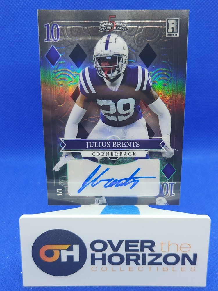 Baraja apilada de 5 cartas 2023 Julius Brent negra 10 de diamantes 1/1