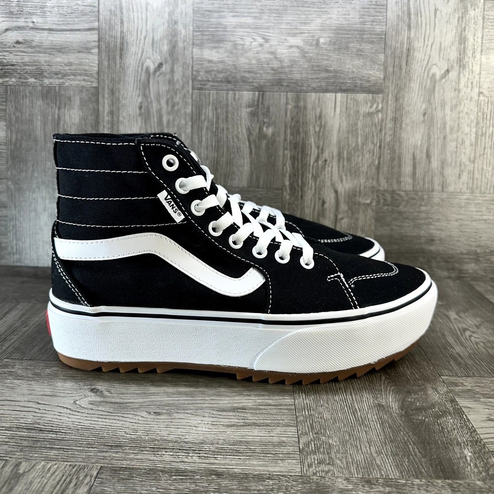 Vans Sk8-Hi Stacked Black White Platform High Top Shoes Womens 9.5 VN0A4BTWV8B