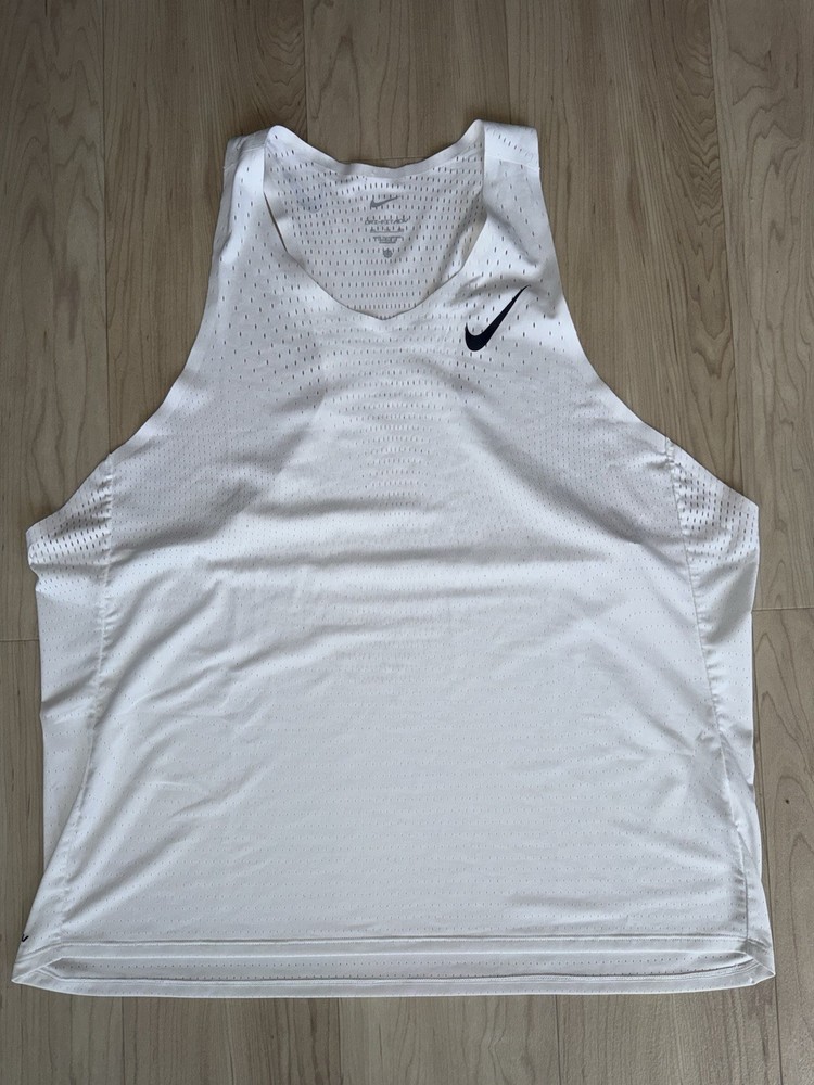 Nike AeroSw Dri-FITADV Running Singlet Ghost Grey Black FN4231-057 Mens SIZE XXL