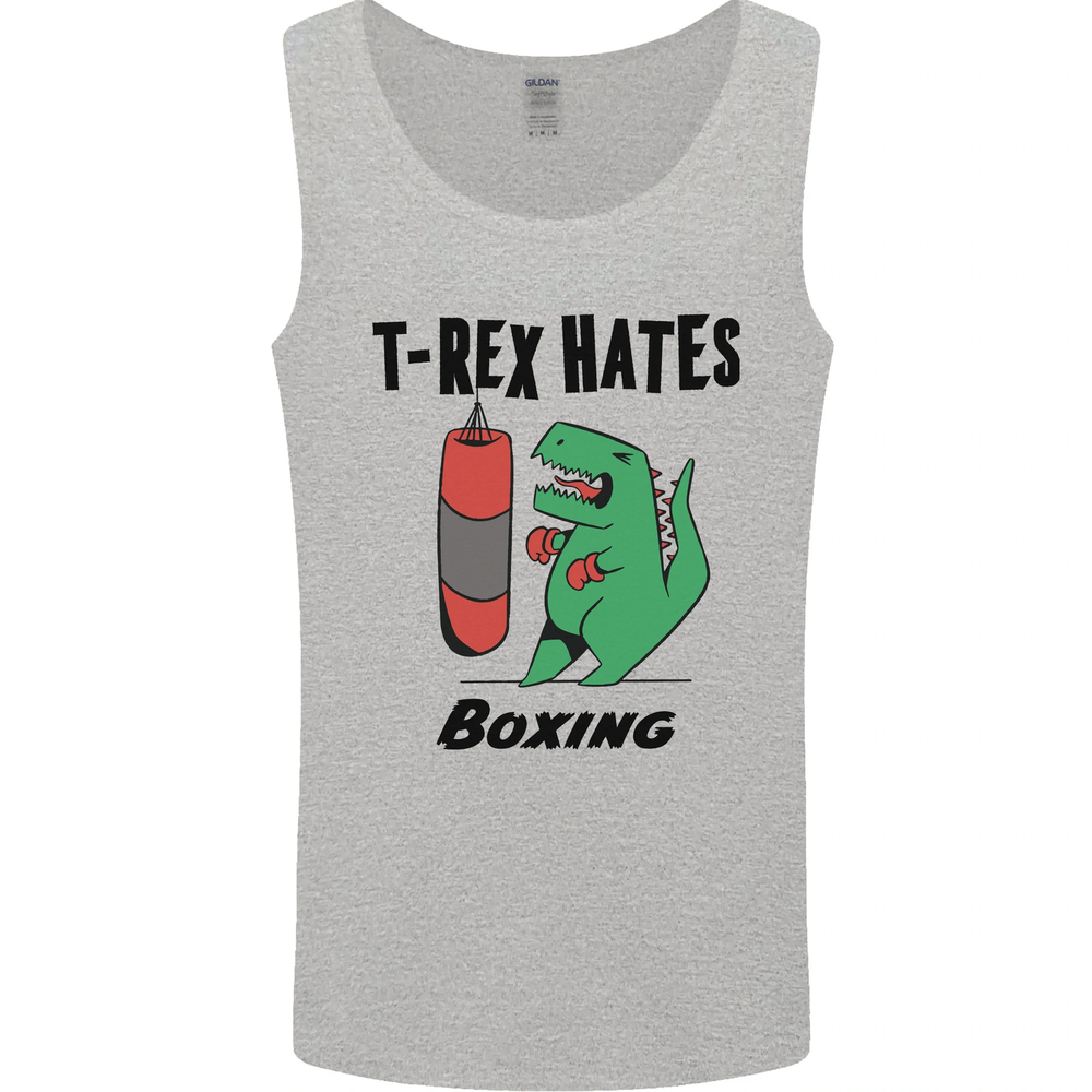 T-Rex Hates Boxing Funny MMA Tank Top for Men