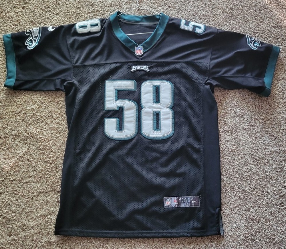 Authentic Philadelphia Eagles Trent Cole Sewn On Nike Men's Black Jersey Med 44