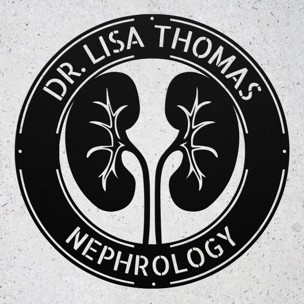 Nephrology Metal Wall Art Custom Doctor Name Sign Office or Clinic Decor