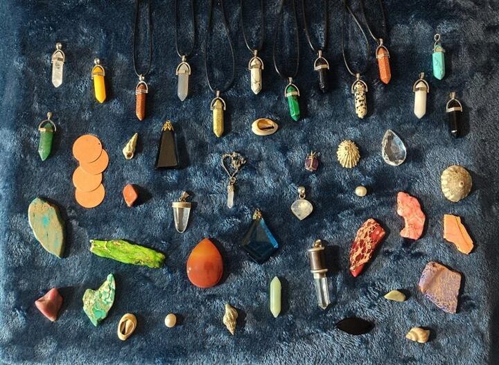 Lot of 47 of a Variety of Necklaces Pendants, Crystals,Shells & Gems