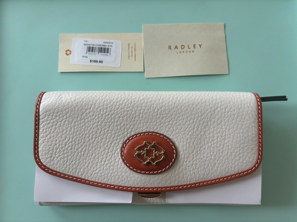 Radley London BNWT White Leather Cording Street Heirloom Flapover Wallet