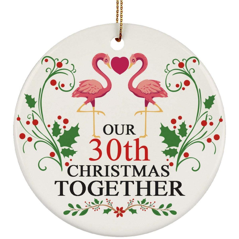 Funny Couple Flamingo Ornament Christmas Gift 30th Wedding 30 Years Anniversary