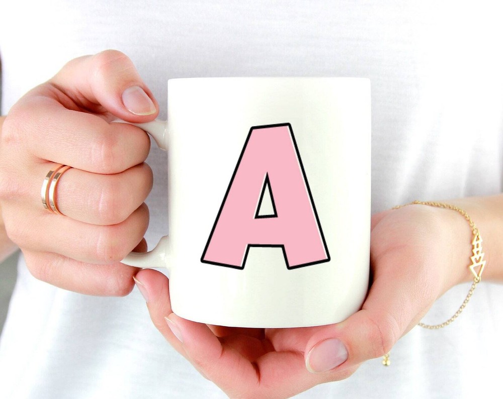 Personalized Initial Mug Monogram Gift Cute Coffee Mug
